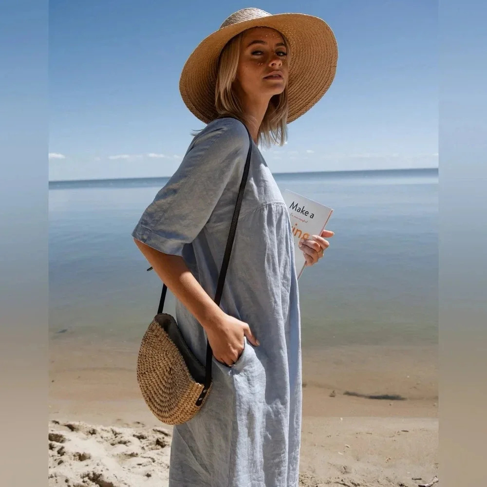 Elegant Blue Midi Dress